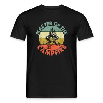 Camping Lagerfeuer Zelten Campingurlaub - Männer T-Shirt - Schwarz - Vorne - AI Model Male 178 light (178cm)
