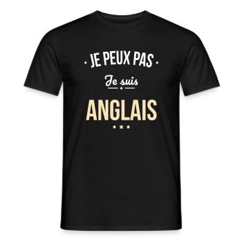 Je peux pas je suis Anglais - T-shirt homme - noir - Devant - AI Model Male 178 light (178cm)