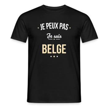 Je peux pas je suis Belge - T-shirt homme - noir - Devant - AI Model Male 178 light (178cm)