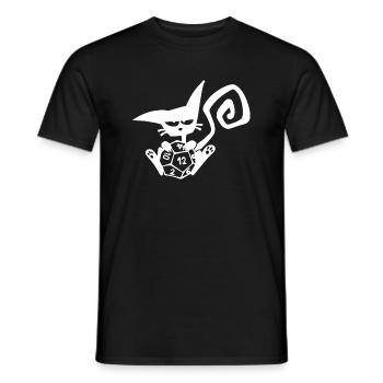 Dice Cat Funny Role Playing Cat RPG - Men's T-Shirt - black - Front - AI Model Male 178 light (178cm)