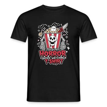 Horror Movie Watching Design - Men's T-Shirt - black - Front - AI Model Male 178 light (178cm)