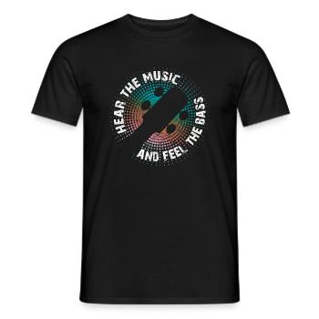 Vous entendez la musique mais vous sentez la basse - T-shirt homme - noir - Devant - AI Model Male 178 light (178cm)