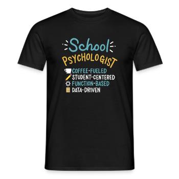Schulpsychologe mit Kaffee im Blut - Männer T-Shirt - Schwarz - Vorne - AI Model Male 178 light (178cm)