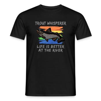 Welsfischer Welsfischen - Männer T-Shirt - Schwarz - Vorne - AI Model Male 178 light (178cm)