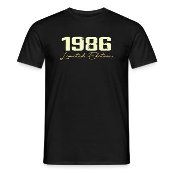1986 Limitierte Auflage - 1986 Geburtstagsgeschenk - Männer T-Shirt - Schwarz - Vorne - AI Model Male 178 light (178cm)