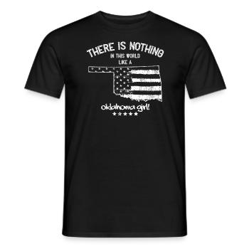 USA: Nothing In Like A Oklahoma State Girl Gift - Men's T-Shirt - black - Front - AI Model Male 178 light (178cm)