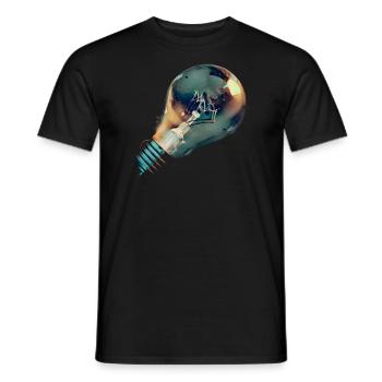 Bulb electricity lamp light - Men's T-Shirt - black - Front - AI Model Male 178 light (178cm)