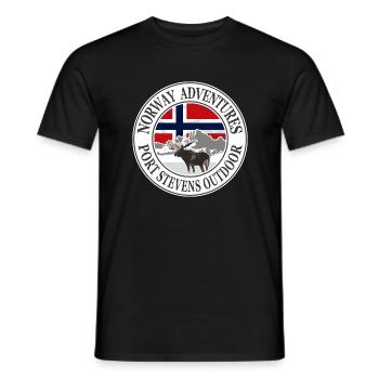Norway Adventures - Norway Flag & Moose - Men's T-Shirt - black - Front - AI Model Male 178 light (178cm)