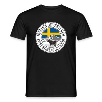 Sweden Adventures - Swedish flag & moose - Männer T-Shirt - Schwarz - Vorne - AI Model Male 178 light (178cm)