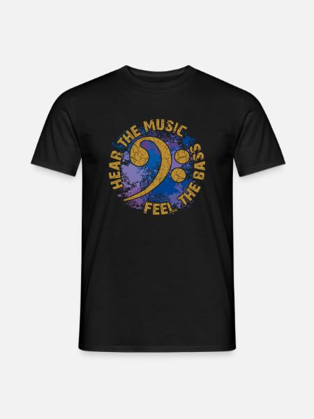 Feel the bass. Bass clef - Men's T-Shirt - black