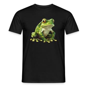 Green Frog - Natural Design - Men's T-Shirt - black - Front - AI Model Male 178 light (178cm)