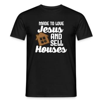 Gemacht, um Jesus zu lieben und Häuser zu verkaufe - Männer T-Shirt - Schwarz - Vorne - AI Model Male 178 light (178cm)
