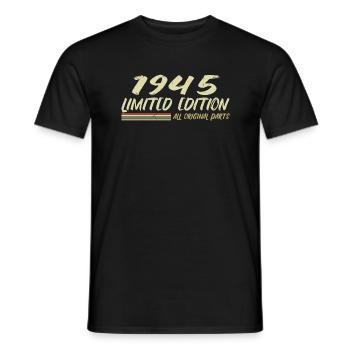 1945 Birthday Gift Idea 1945 - Men's T-Shirt - black - Front - AI Model Male 178 light (178cm)