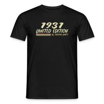 1931 Birthday Gift Idea 1931 - Men's T-Shirt - black - Front - AI Model Male 178 light (178cm)