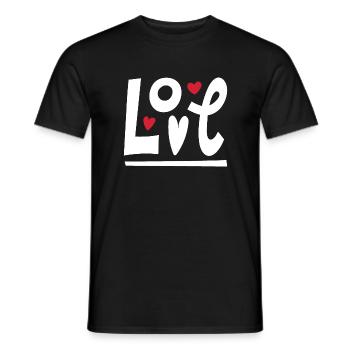 Liebe - Männer T-Shirt - Schwarz - Vorne - AI Model Male 178 light (178cm)