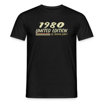 Cadeau D'anniversaire 1980 Idée Cadeau 1980 - T-shirt homme - noir - Devant - AI Model Male 178 light (178cm)