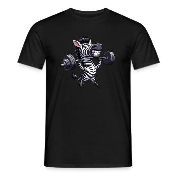 Zebra Dumbbell Fitness Weight Lifting - Men's T-Shirt - black - Front - AI Model Male 178 light (178cm)