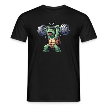 Lustige Schildkröte Hantel Fitness Skurril Workout - Männer T-Shirt - Schwarz - Vorne - AI Model Male 178 light (178cm)