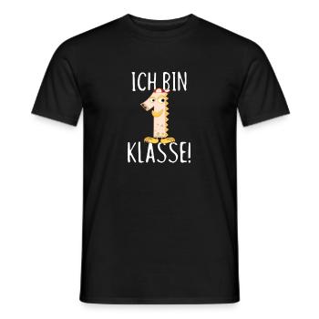 I am first grade - school enrollment, first grader - Men's T-Shirt - black - Front - AI Model Male 178 light (178cm)