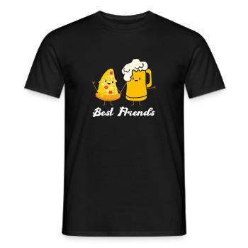 Pizza and Beer - Italy, Gift, Italian - Men's T-Shirt - black - Front - AI Model Male 178 light (178cm)