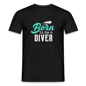 Born to be a diver - Diving fish snorkeling - Men's T-Shirt - black - Front - AI Model Male 178 light (178cm)