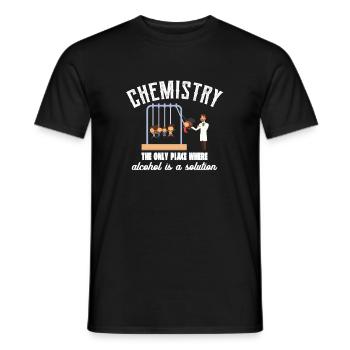 Chemistry alcohol - teacher school professor chemistry - Men's T-Shirt - black - Front - AI Model Male 178 light (178cm)