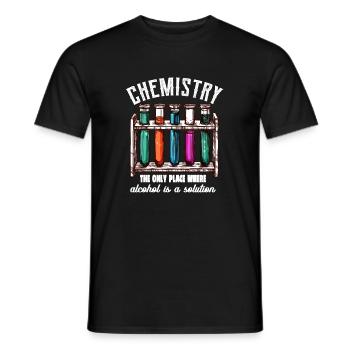 Chemistry alcohol - teacher school professor chemistry - Men's T-Shirt - black - Front - AI Model Male 178 light (178cm)