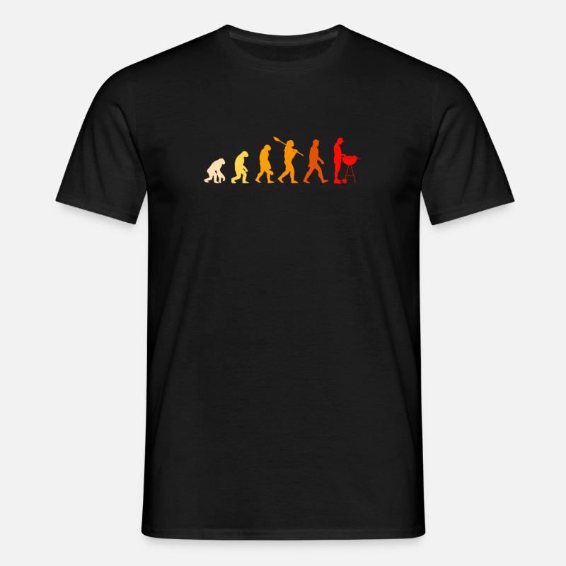 BBQ Evolution - Barbecue, grillen, Grill - Männer T-Shirt - Schwarz