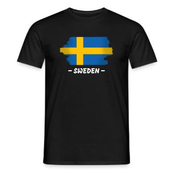 Suède Drapeau Scandinavie Drapeau suédois - T-shirt homme - noir - Devant - AI Model Male 178 light (178cm)