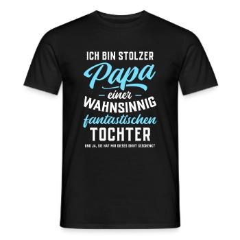 Ich bin stolzer Papa einer fantastischen Tochter - Männer T-Shirt - Schwarz - Vorne - AI Model Male 178 light (178cm)