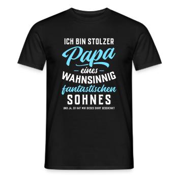 Ich bin stolzer Papa eines fantastischen Sohnes - Männer T-Shirt - Schwarz - Vorne - AI Model Male 178 light (178cm)