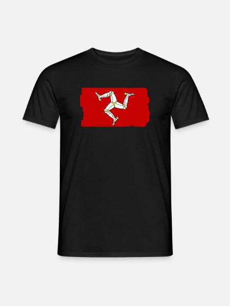 Vlag van het eiland Man Triskele Vlag van het eiland Man - Heren T-shirt - zwart