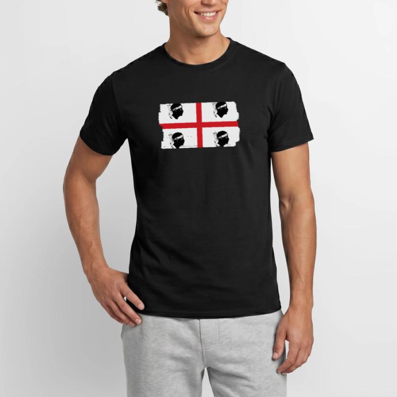 Drapeau de la Sardaigne Drapeau sarde Drapeau de la Sardaigne T-shirt homme