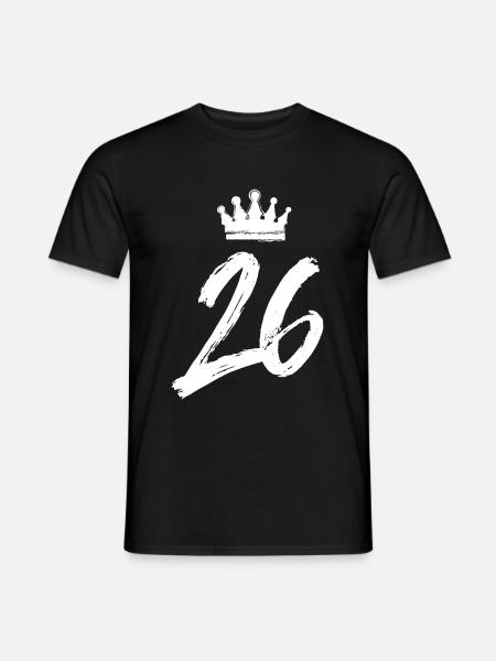 26 Zahl Krone - Männer T-Shirt - Schwarz