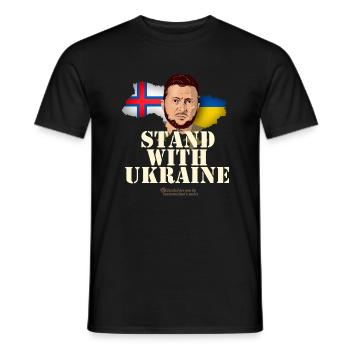 Les îles Féroé se tiennent aux côtés de l’Ukraine - T-shirt homme - noir - Devant - AI Model Male 178 light (178cm)