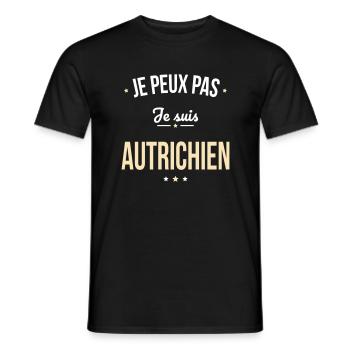 Je peux pas je suis Autrichien - T-shirt homme - noir - Devant - AI Model Male 178 light (178cm)