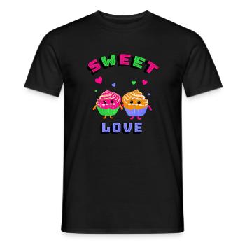 Cupcakes mignons - T-shirt homme - noir - Devant - AI Model Male 178 light (178cm)