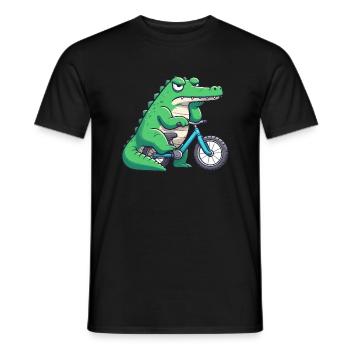 Drôle de crocodile sur le vélo ennuyeux - T-shirt homme - noir - Devant - AI Model Male 178 light (178cm)