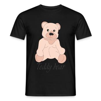 Pink teddy bear - Men's T-Shirt - black - Front - AI Model Male 178 light (178cm)