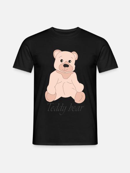 Rosa Teddybär - Männer T-Shirt - Schwarz