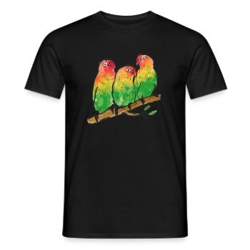 Peach head aka Fischer's Inseparable - Men's T-Shirt - black - Front - AI Model Male 178 light (178cm)