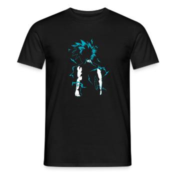 Anime figure dans Flash Kawaii Manga conception graphique - T-shirt homme - noir - Devant - AI Model Male 178 light (178cm)