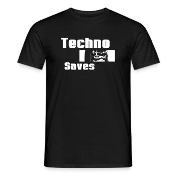 Techno Manga Girl Blick - Männer T-Shirt - Schwarz - Vorne - AI Model Male 178 light (178cm)