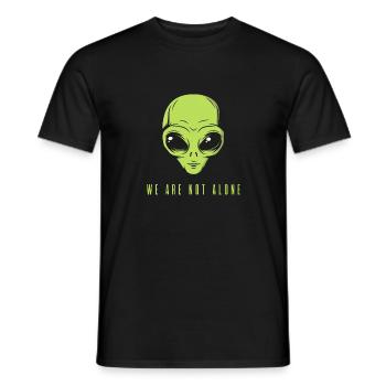 Alien We are not alone - Men's T-Shirt - black - Front - AI Model Male 178 light (178cm)