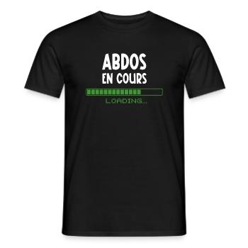 abdos en cours - T-shirt homme - noir - Devant - AI Model Male 178 light (178cm)