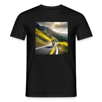 Auf der Jagd nach dem Gipfel: Die Suche eines Gelben Trikots - Männer T-Shirt - Schwarz - Vorne - AI Model Male 178 light (178cm)