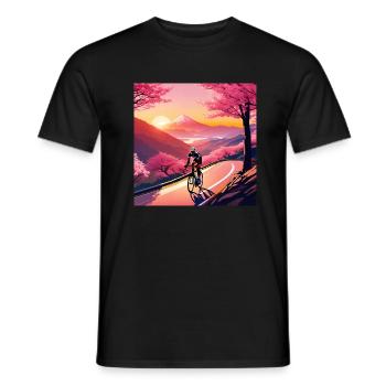 Cherry Blossom Season - Cycling Tour - Men's T-Shirt - black - Front - AI Model Male 178 light (178cm)