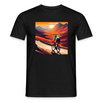Montez au coucher du soleil - T-shirt homme - noir - Devant - AI Model Male 178 light (178cm)
