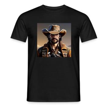 Cowboy - Men's T-Shirt - black - Front - AI Model Male 178 light (178cm)