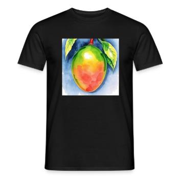 Mango Watercolor - Men's T-Shirt - black - Front - AI Model Male 178 light (178cm)
